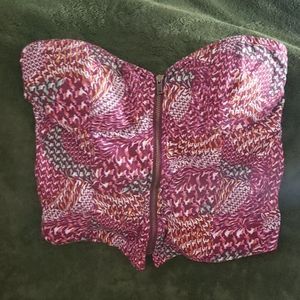 Red Camel strapless smocked back top